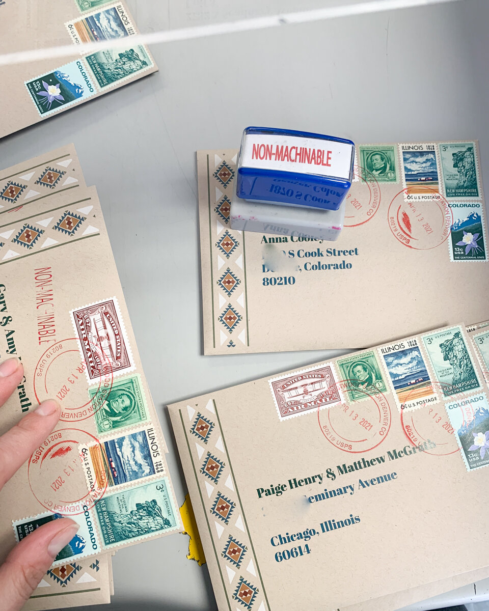 Hand canceling envelopes requires you to stand at the counter while your postal worker stamps each one. We are happy to do this for our clients and help out our local post office!